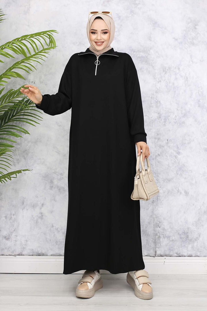 BNG Women Basic Hijab Dress - Black 2333 - Tomatlán