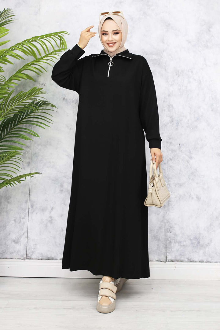BNG Women Basic Hijab Dress - Black 2333 - Tomatlán