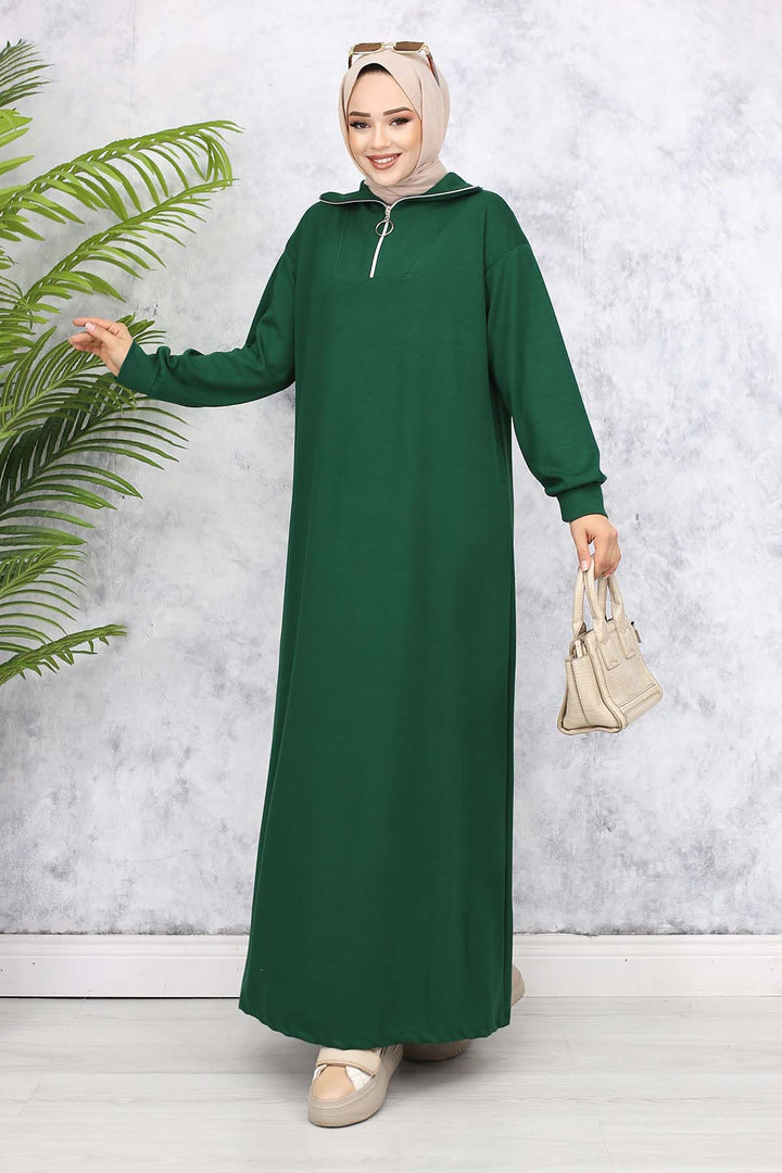 BNG Women Basic Hijab Dress - Emerald Green 2333 - Eisenach