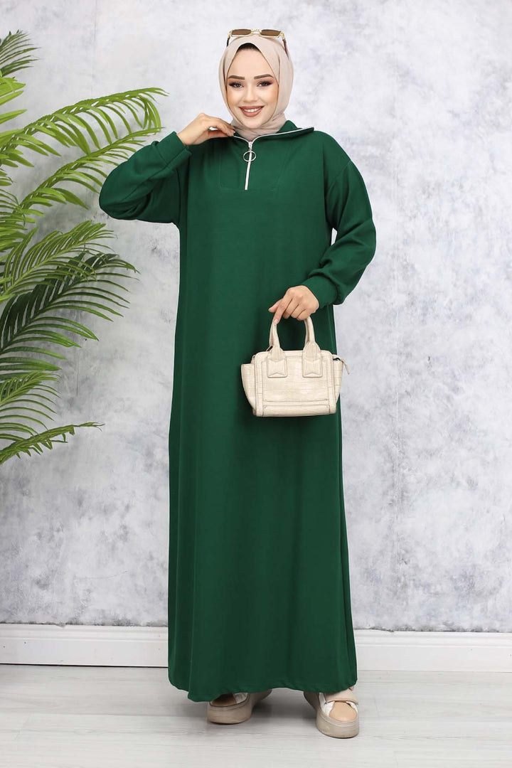 BNG Women Basic Hijab Dress - Emerald Green 2333 - Eisenach