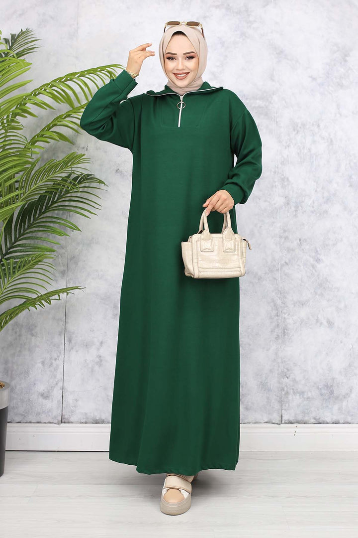 BNG Women Basic Hijab Dress - Emerald Green 2333 - Eisenach