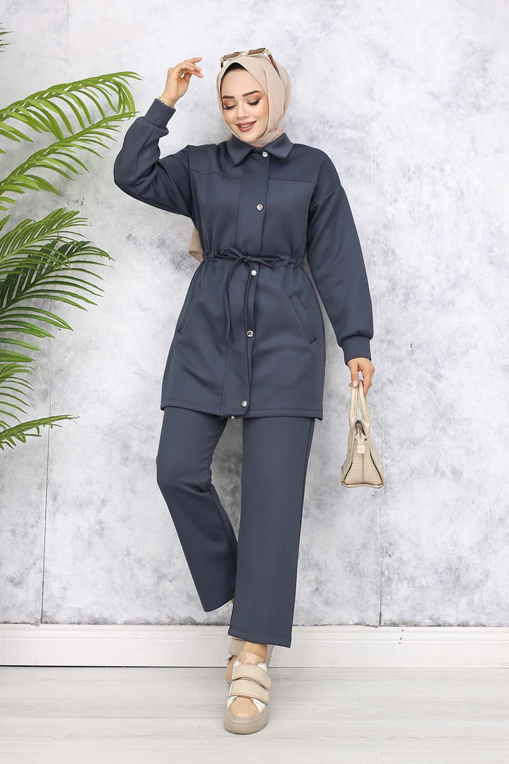 BNG Women Scuba Hijab Suit 4567 Anthracite - Stade