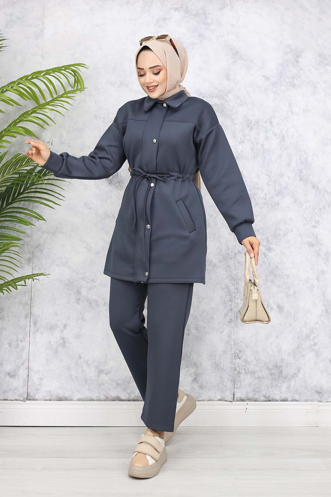 BNG Women Scuba Hijab Suit Anthracite 4567 - Perth