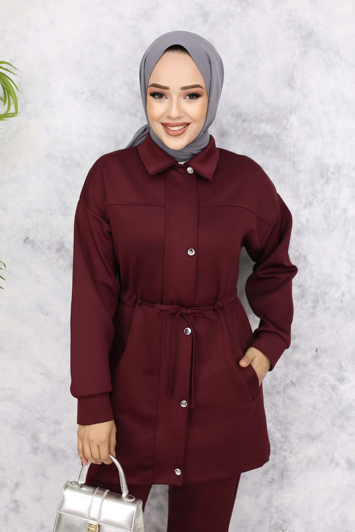 BNG Women Scuba Hijab Suit 4567 Burgundy - Tuscaloosa