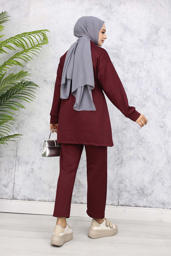 BNG Women Scuba Hijab Suit 4567 Burgundy - Tuscaloosa