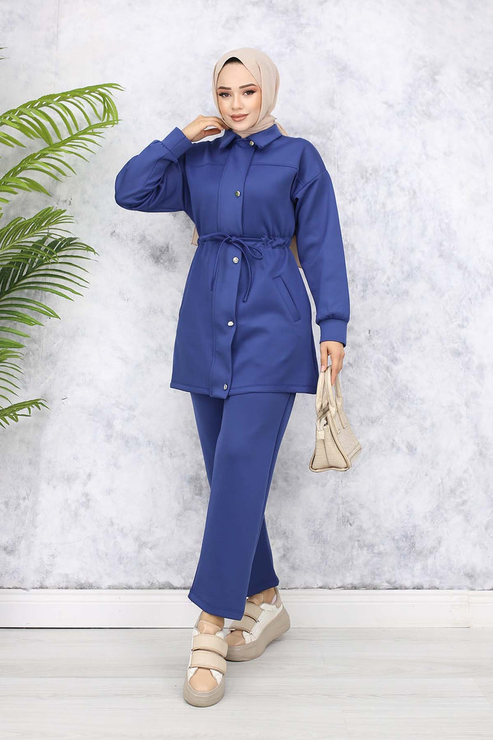 BNG Women Scuba Hijab Suit 4567 Indigo - Anglet