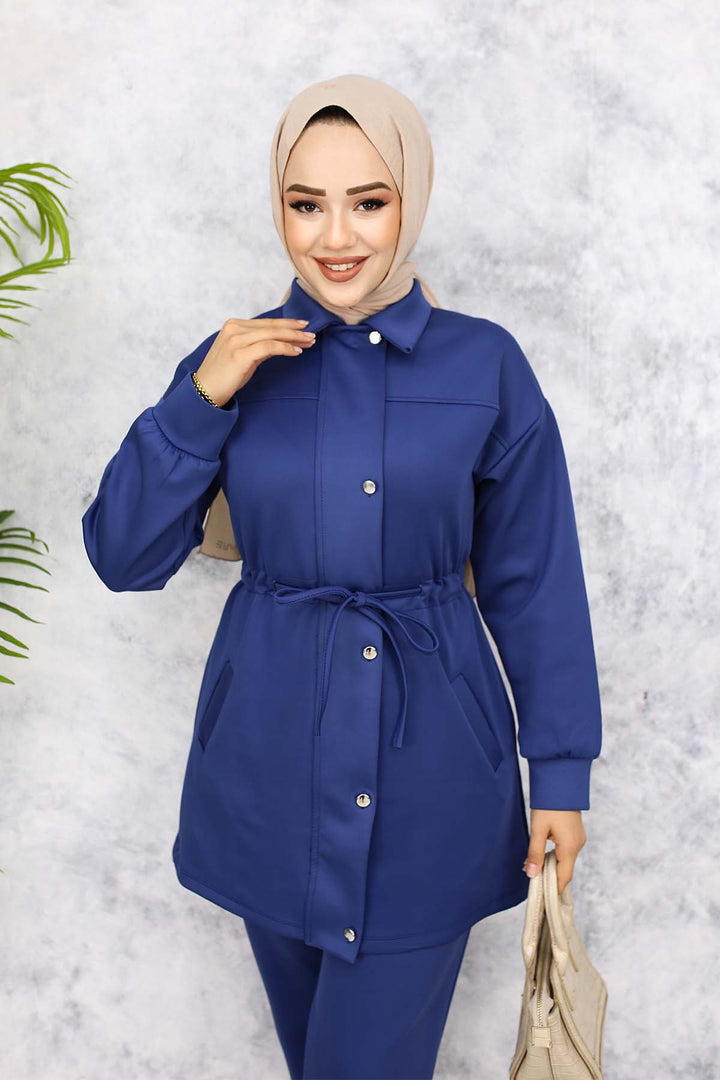 BNG Women Scuba Hijab Suit 4567 Indigo - Anglet