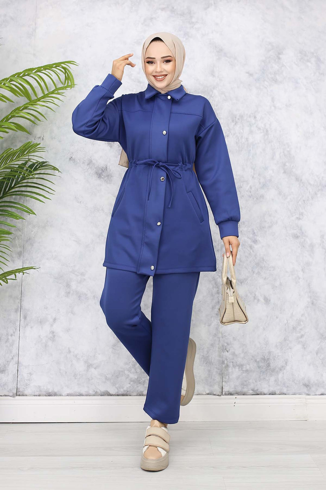 BNG Women Scuba Hijab Suit 4567 Indigo - Anglet