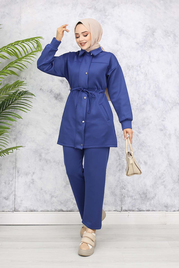 BNG Women Scuba Hijab Suit 4567 Indigo - Anglet