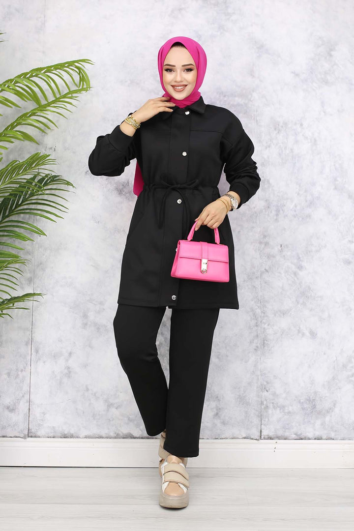 BNG Women Scuba Tesettür Takım Siyah 4567 - Rexburg