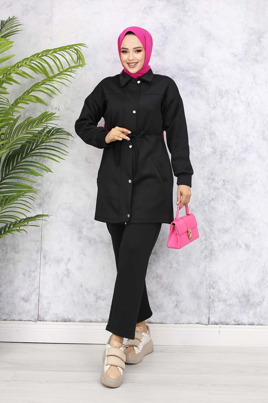 BNG Women Scuba Hijab Suit 4567 Black - Zimapan