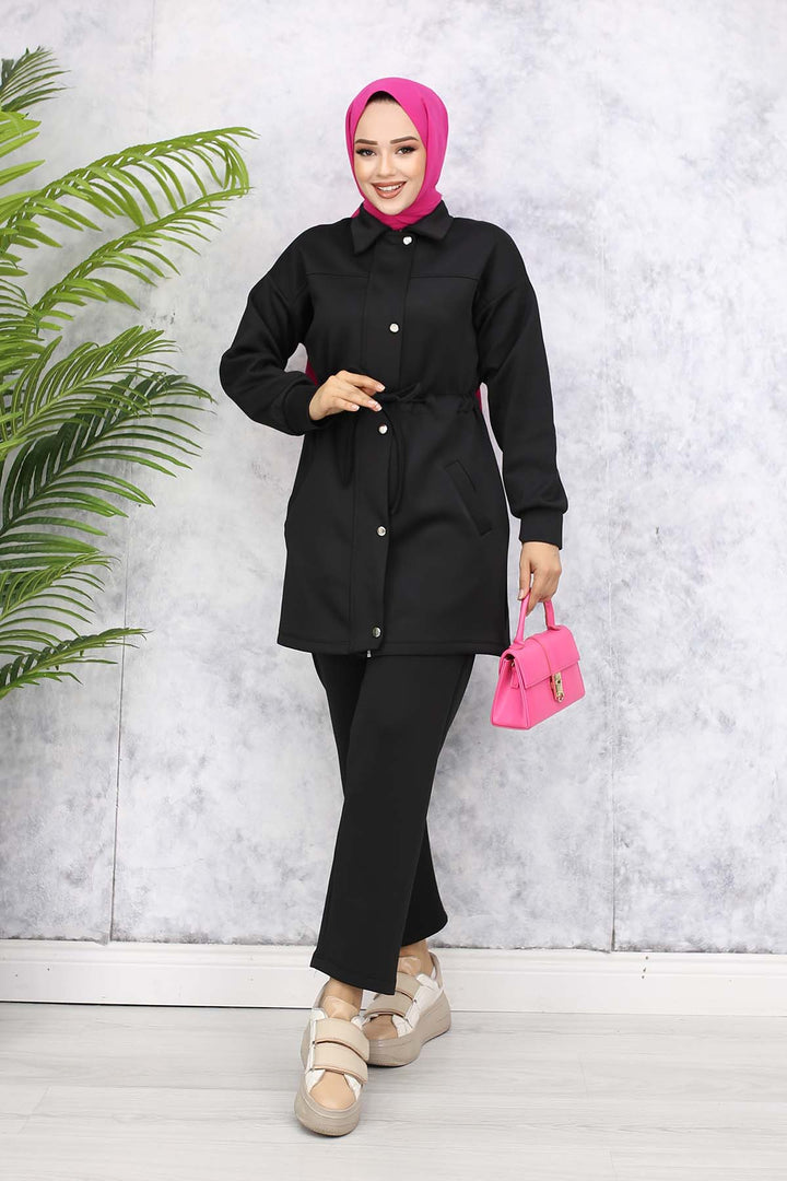 BNG Women Scuba Tesettür Takım Siyah 4567 - Rexburg