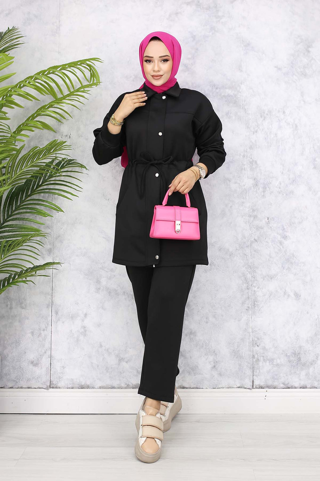 BNG Women Scuba Tesettür Takım Siyah 4567 - Rexburg