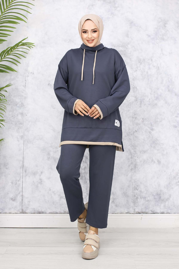 BNG Women Arma Detailed Collar Two-Piece Suit Anthracite 4581 - Andover