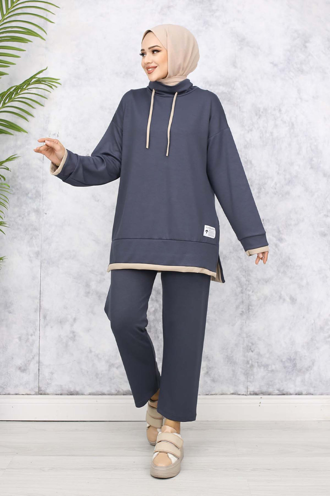 BNG Women Arma Detailed Collar Two-Piece Suit Anthracite 4581 - Andover