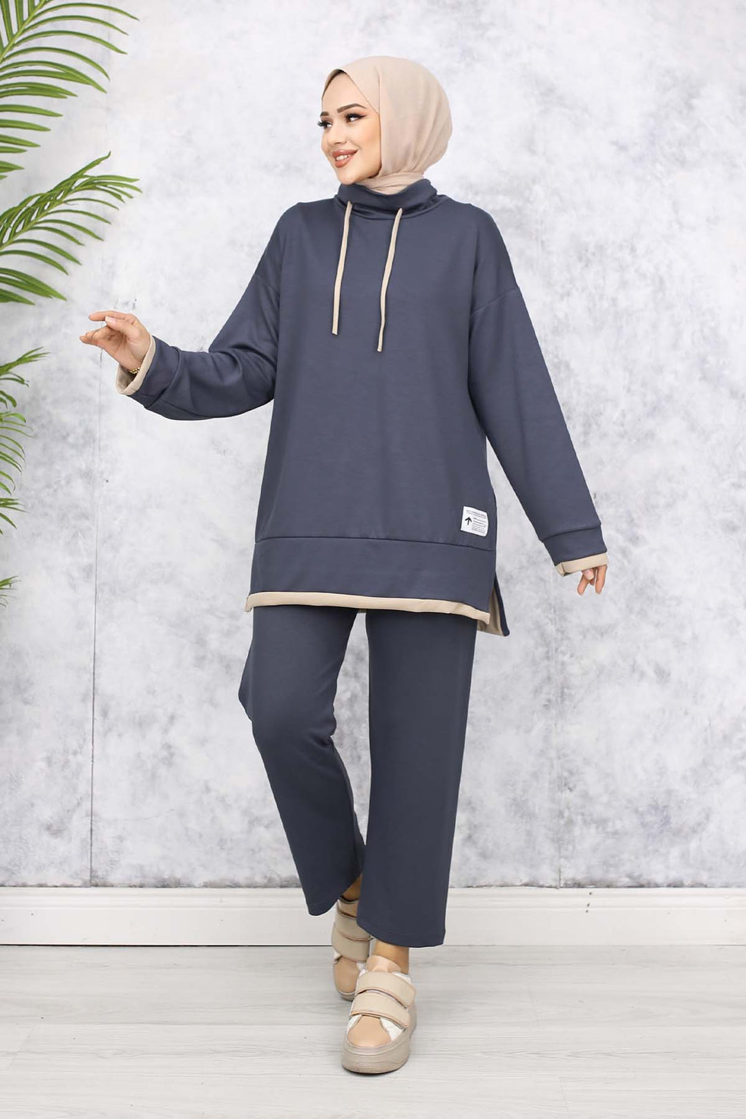 BNG Women Arma Detailed Collar Two-Piece Suit Anthracite 4581 - Andover