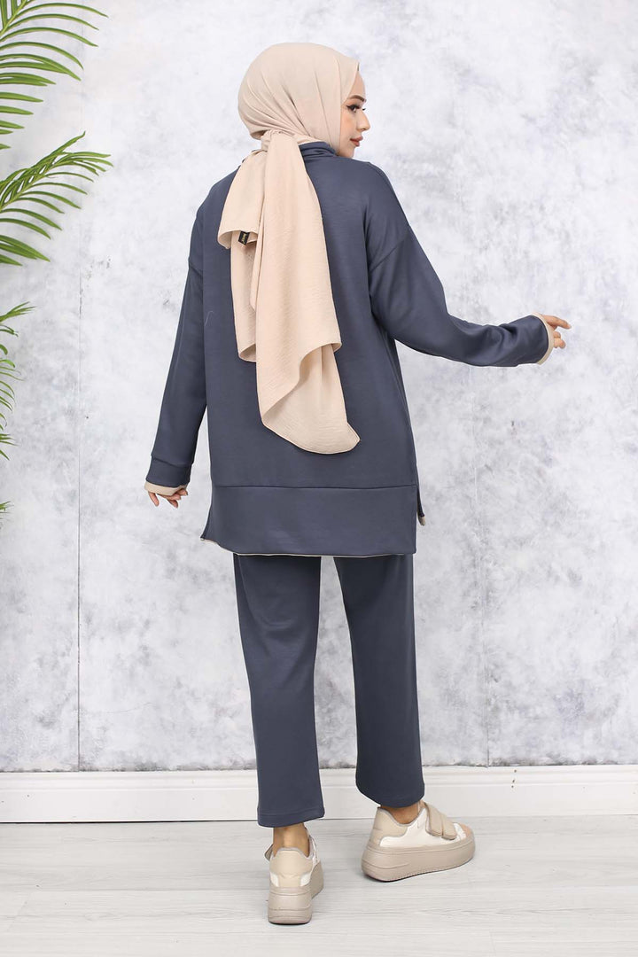 BNG Women Detailed Collar Two-Piece Suit Anthracite 4581 - Ontario