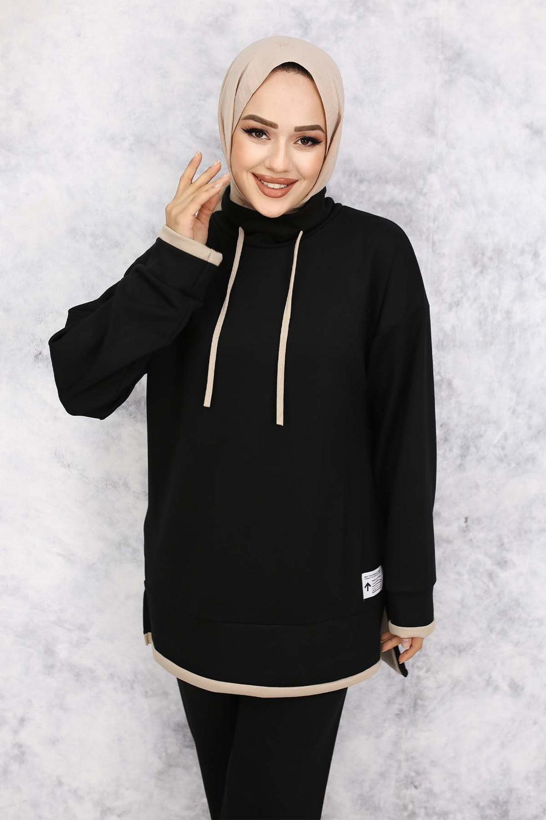 BNG Women Detailed Collar Two-Piece Black Suit 4581 - Rahovec