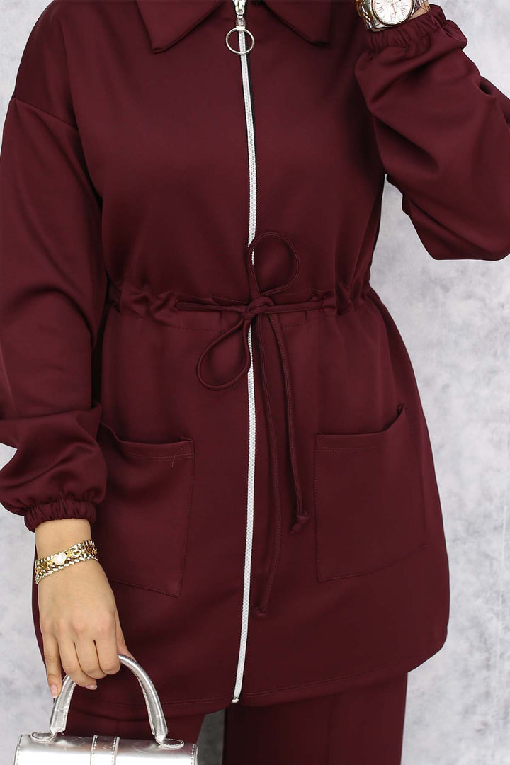 BNG Women Scuba Twin Set Burgundy 4565 - Cathedral City