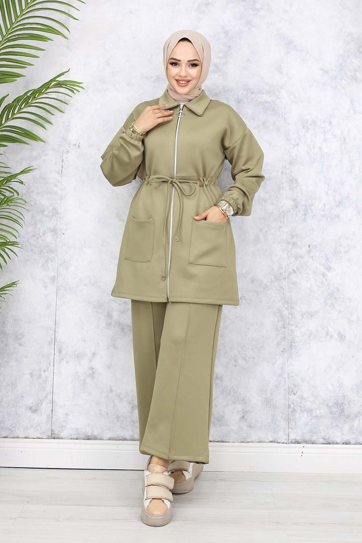 BNG Women Scuba Two Piece Set Çağla 4565 - Paisley