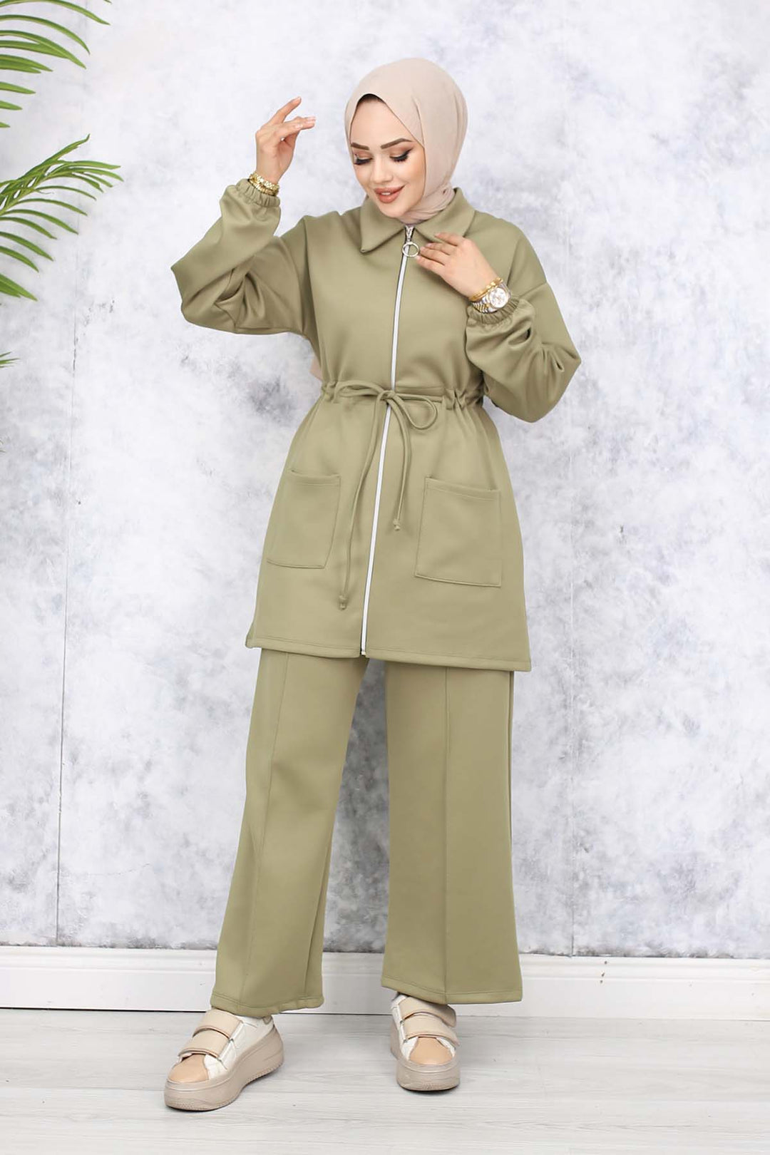 BNG Women Scuba Two Piece Set Çağla 4565 - Paisley