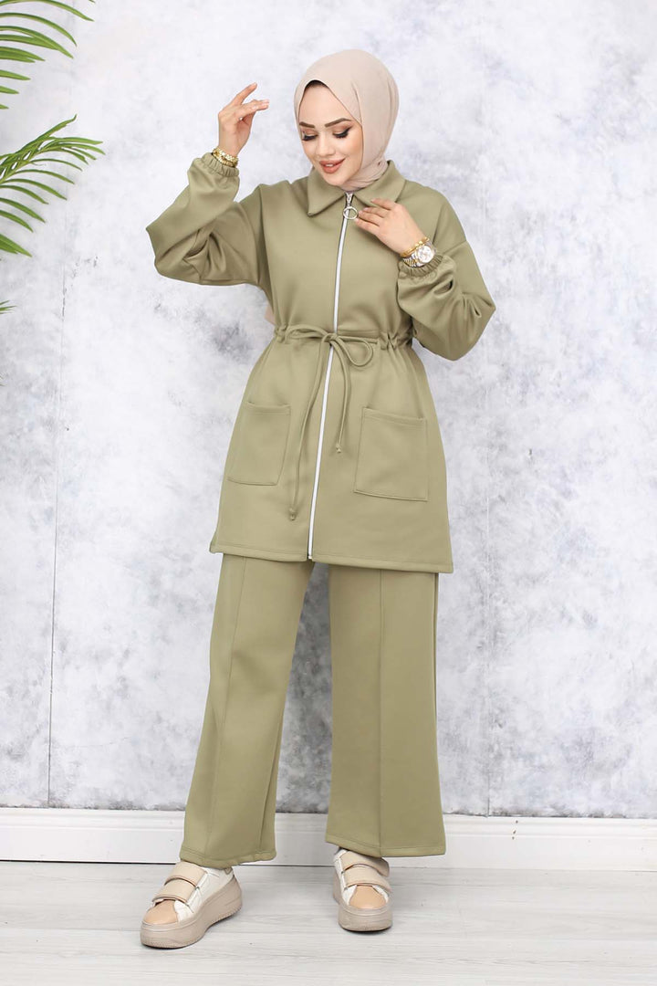 BNG Women Scuba Two Piece Set Çağla 4565 - Paisley