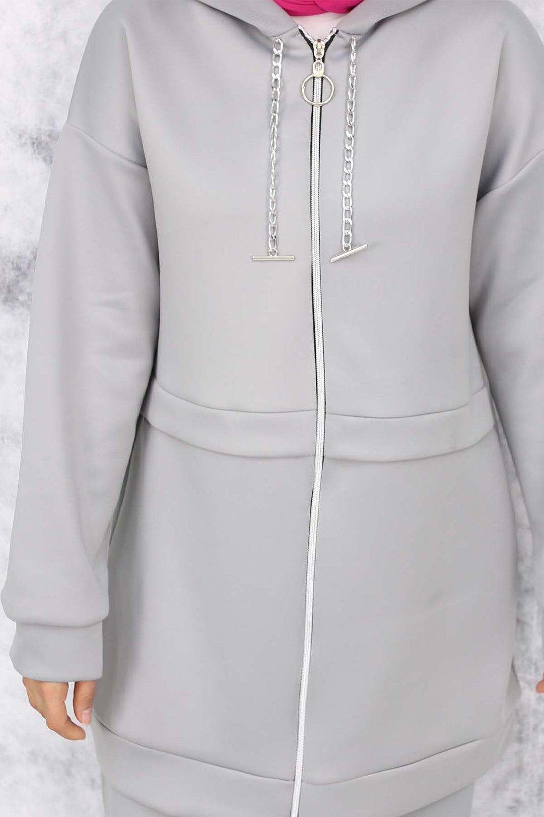 BNG Women Zincir Detaylı Scuba Takım Gri 4566 - Cisterna di Latina