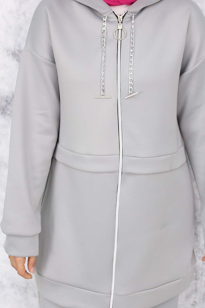 BNG Women Zincir Detaylı Scuba Takım Gri 4566 - Cisterna di Latina