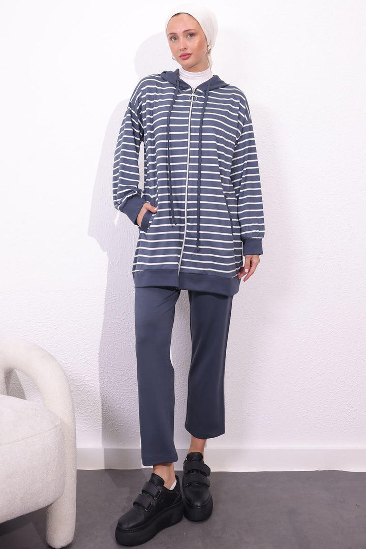BNG Women Striped Two-Piece Suit Anthracite - Glendale