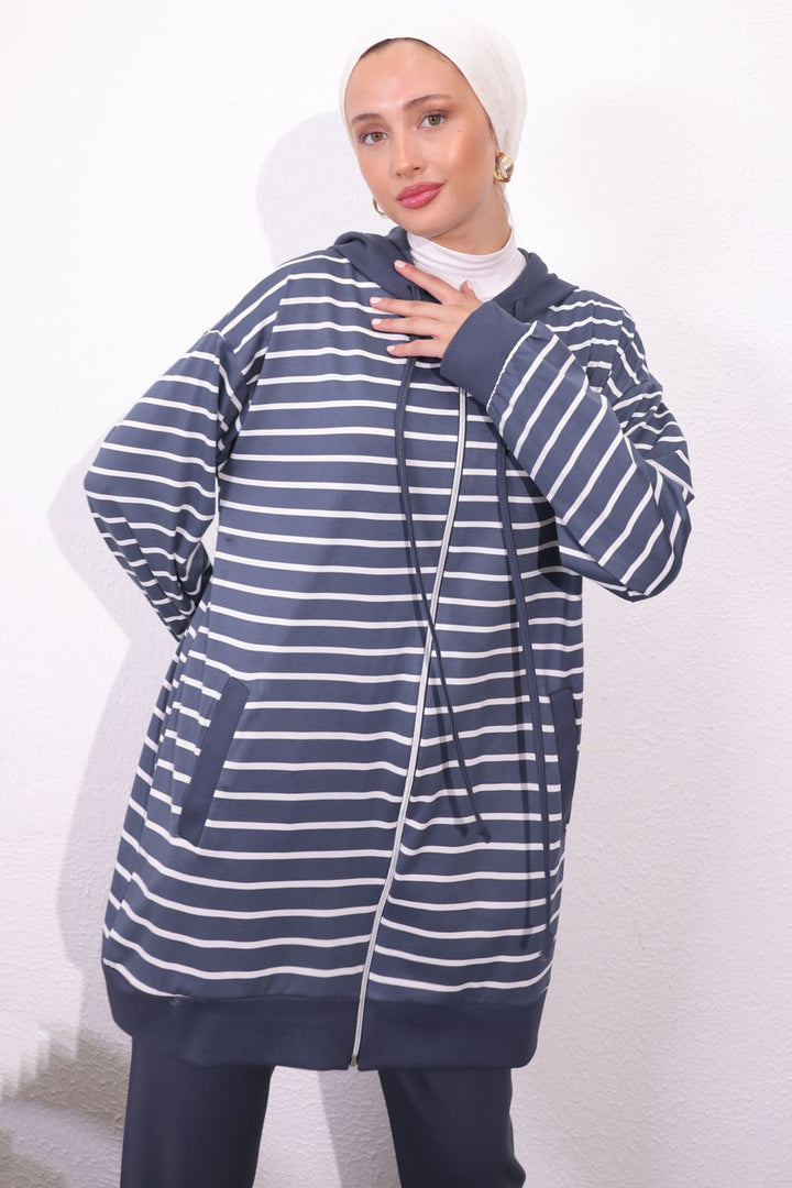 BNG Women Striped Two-Piece Suit Anthracite - Glendale