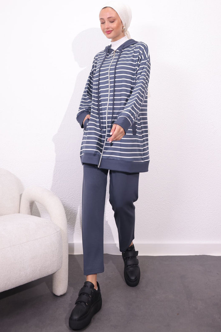 BNG Women Striped Two-Piece Suit Anthracite - Glendale