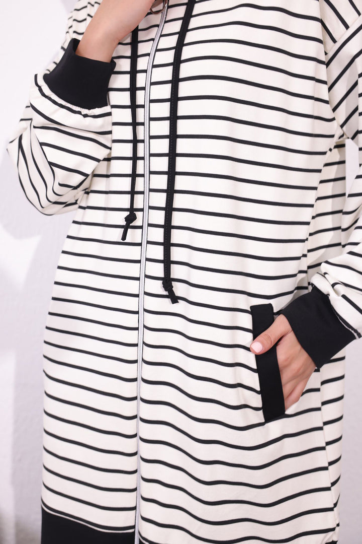 BNG Women Striped Duo Set Ecru - Sutton in Ashfield