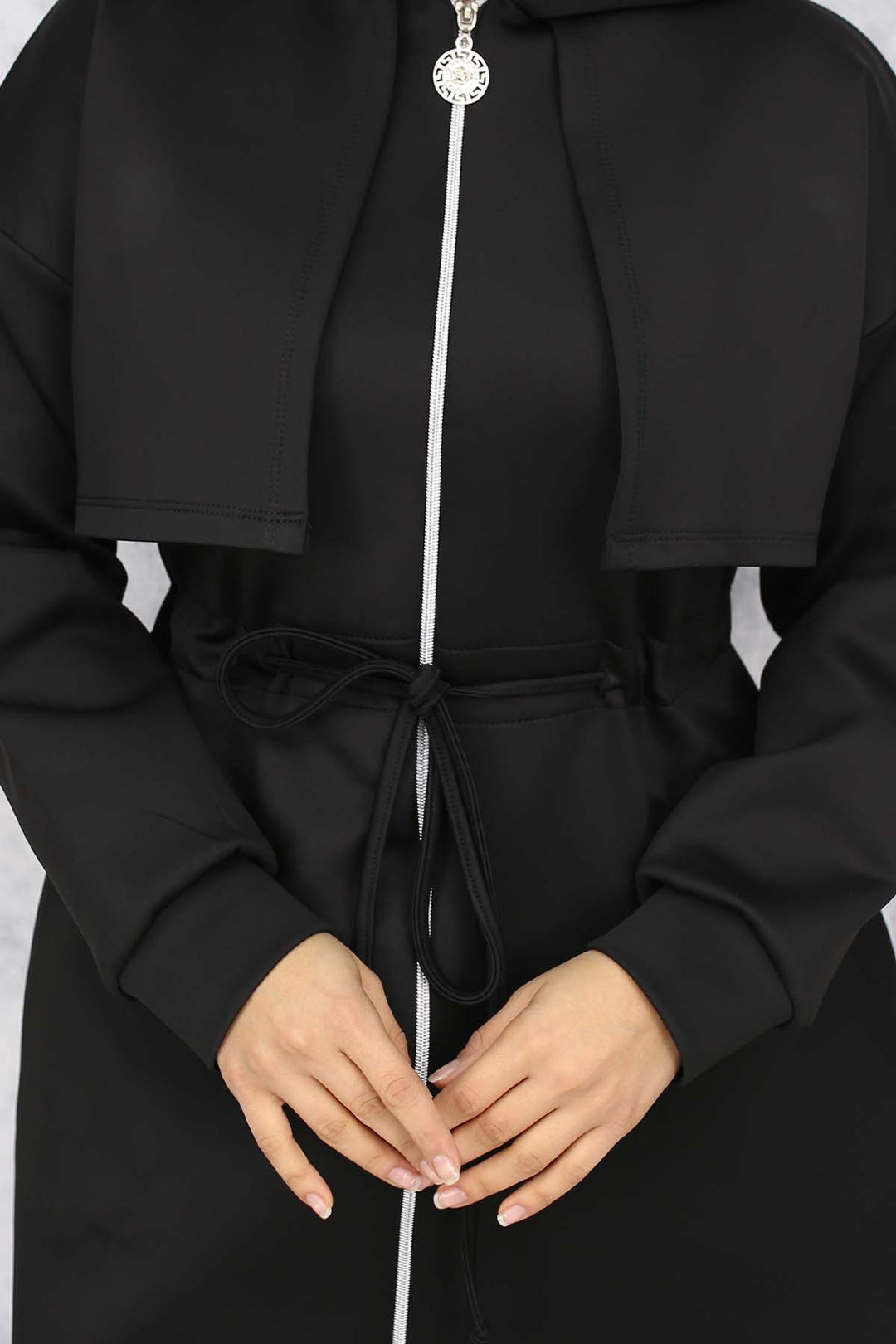 BNG Women Neck Detailed Scuba Two Piece Set Black 4596 - Cuautitlán
