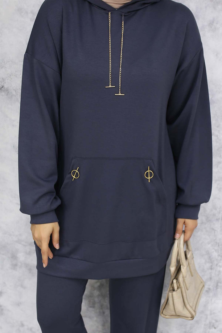 BNG Women Gold Accessorized Two-Piece Set 4580 Anthracite - Saint Helens