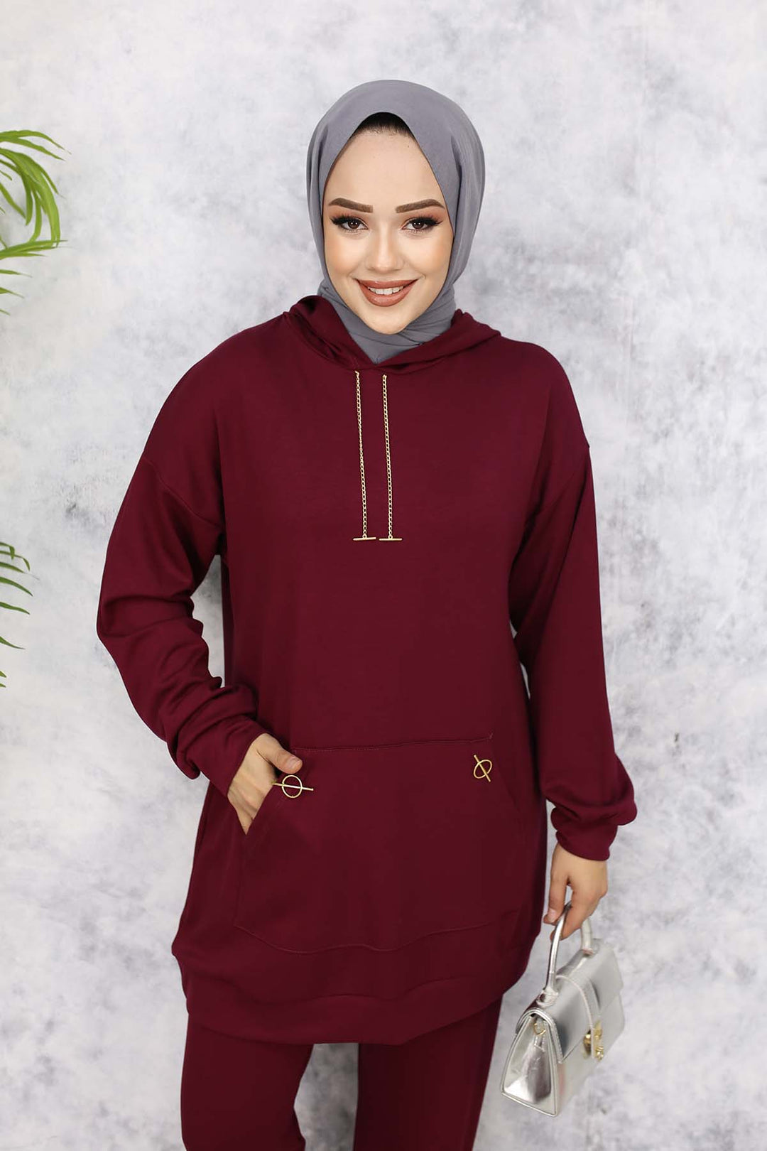 BNG Women Gold Accessorized Two-Piece Set 4580 Burgundy - Grants Pass