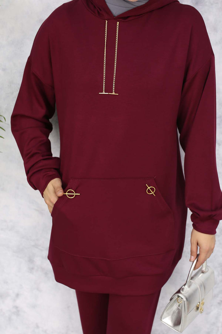 BNG Women Gold Accessorized Two-Piece Set 4580 Burgundy - Grants Pass