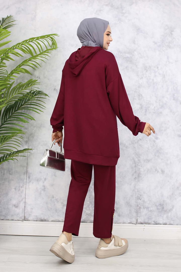 BNG Women Gold Accessorized Two-Piece Set 4580 Burgundy - Grants Pass