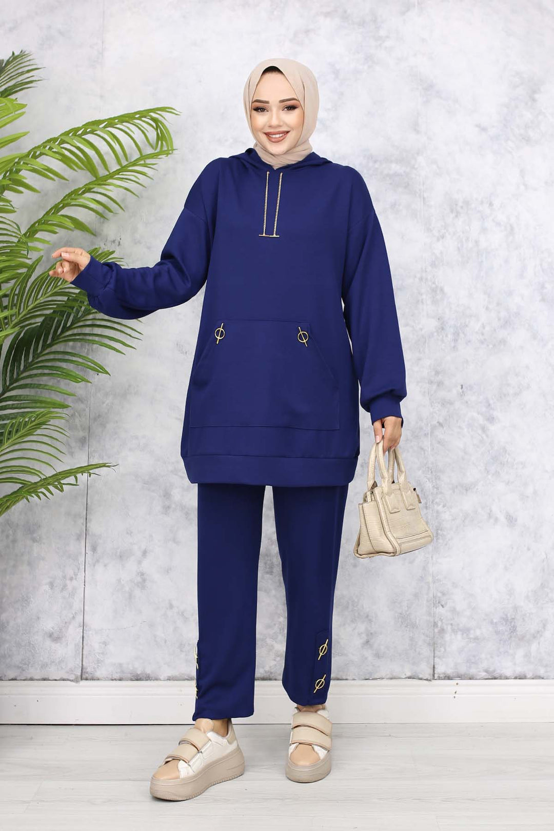 BNG Women Gold Accessorized Two-Piece Set 4580 Navy Blue - Saanich