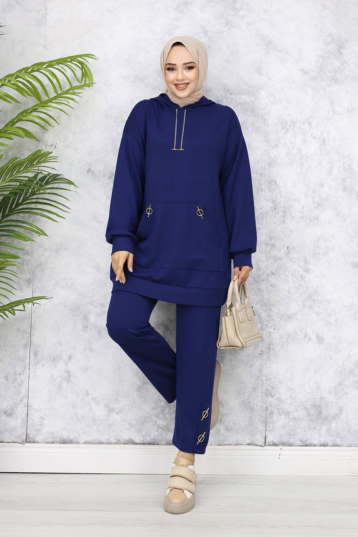 BNG Women Gold Accessorized Two-Piece Set 4580 Navy Blue - Saanich