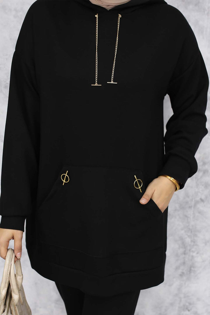 BNG Women Gold Accessorized Two-Piece Set 4580 Black - Abrantes