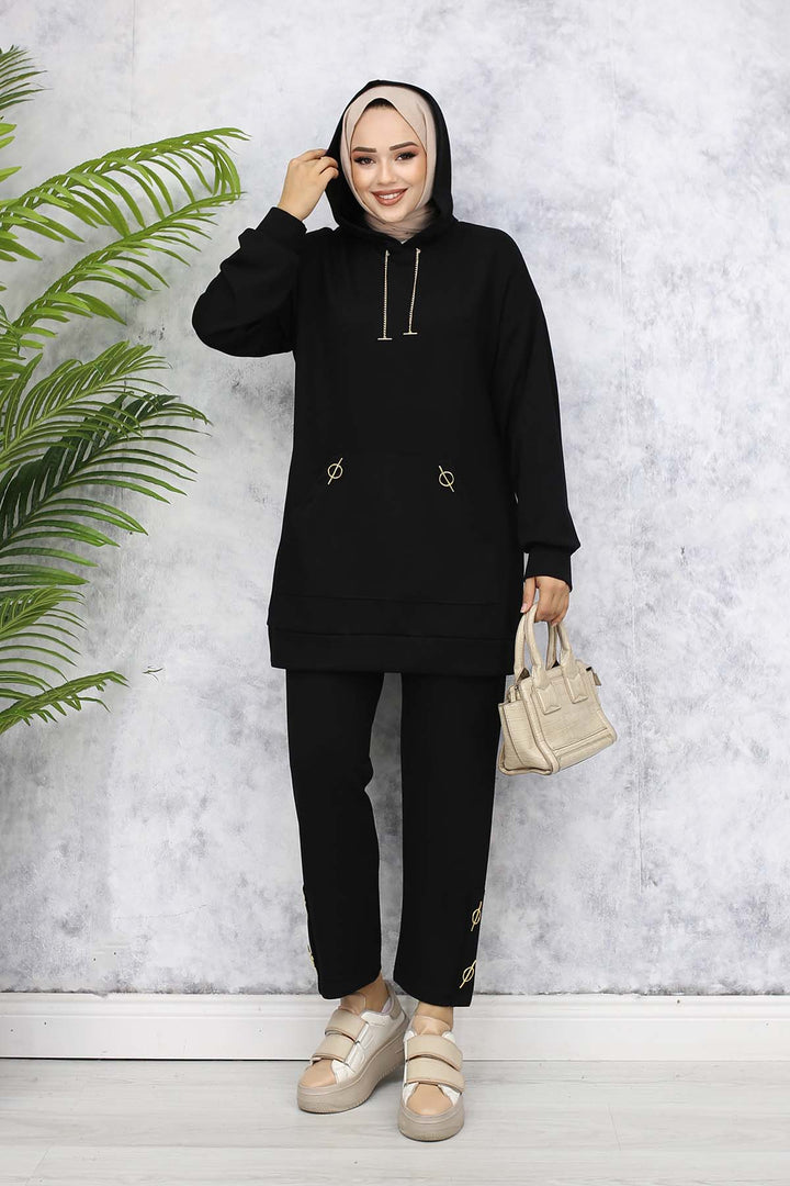 BNG Women Gold Accessorized Two-Piece Set 4580 Black - Abrantes