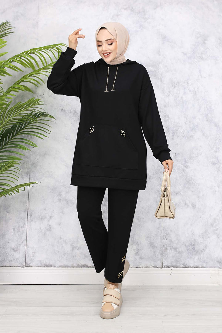 BNG Women Gold Accessorized Two-Piece Set 4580 Black - Abrantes