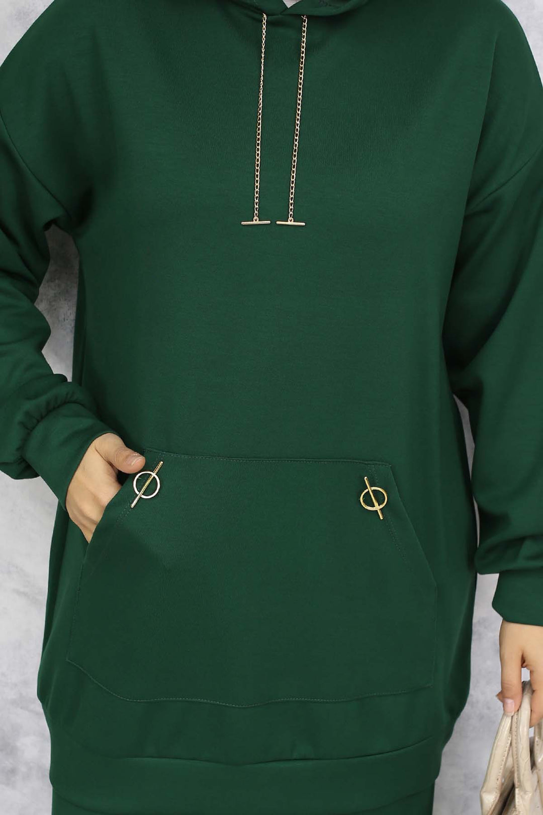 BNG Women Gold Aksesuarlı İkili Takım Zümrüt Yeşili 4580 - Ansbach