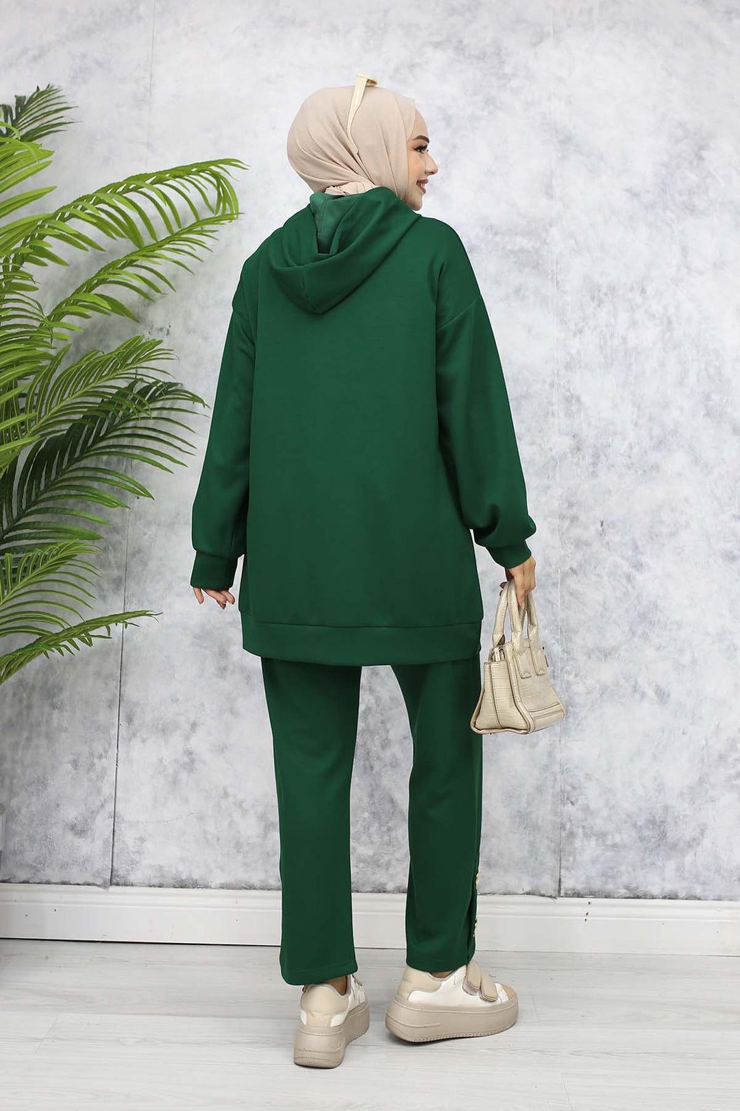 BNG Women Gold Accessorized Two-Piece Set 4580 Emerald Green - Enid