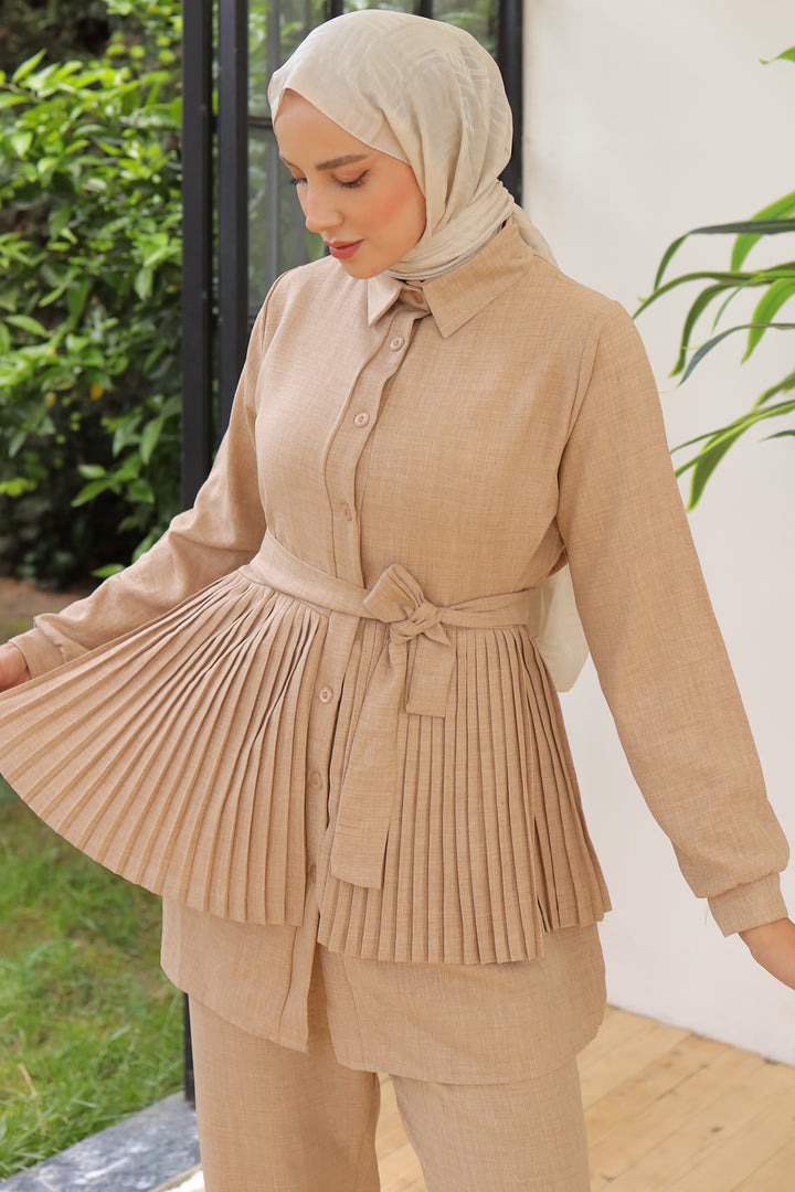 BNG Women Please Detailed Two-Piece Beige Suit - Clermont