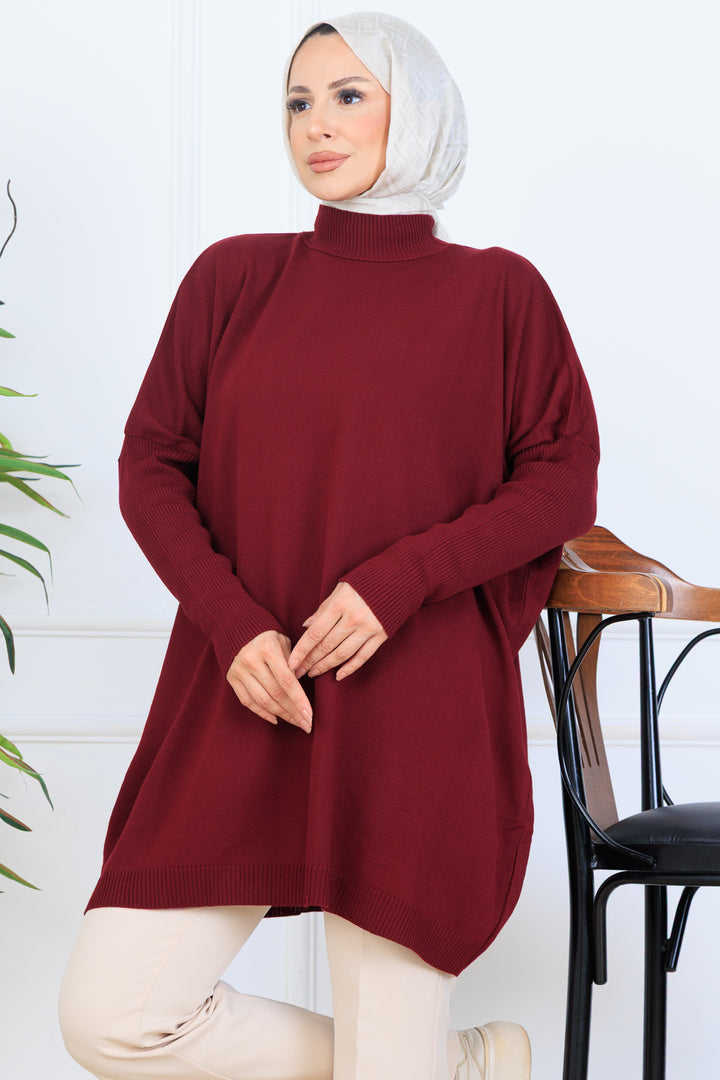 BNG Women Knit Tunic N7083 Burgundy - Lake Charles