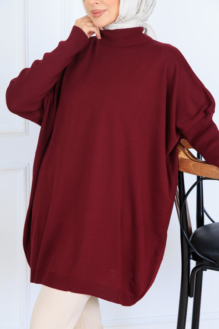 BNG Women Knit Tunic N7083 Burgundy - Lake Charles