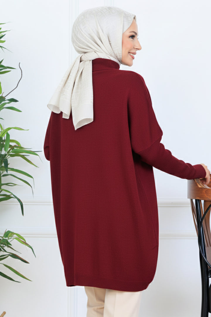 BNG Women Knit Tunic N7083 Burgundy - Lake Charles