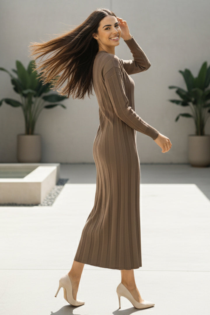 BNG Women Triko Elbise N7050 Vizon - Kakhovka