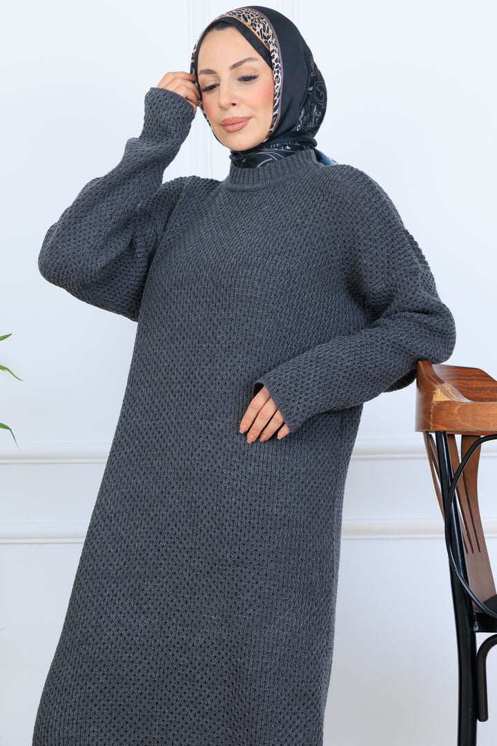 BNG Women Knitted Dress N7074 Anthracite - Tuscaloosa